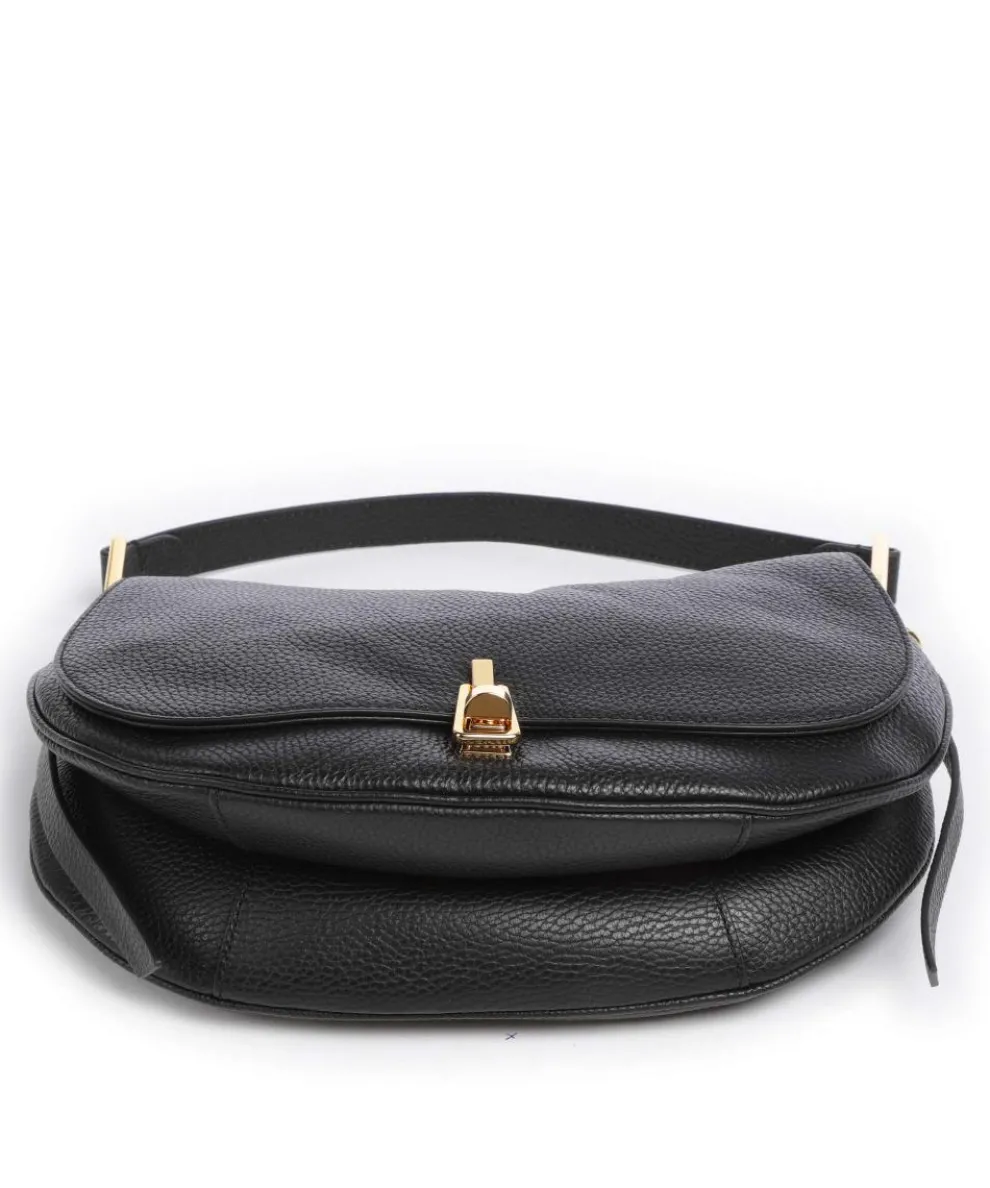 Magie Soft Schultertasche genarbtes Rindsleder schwarz