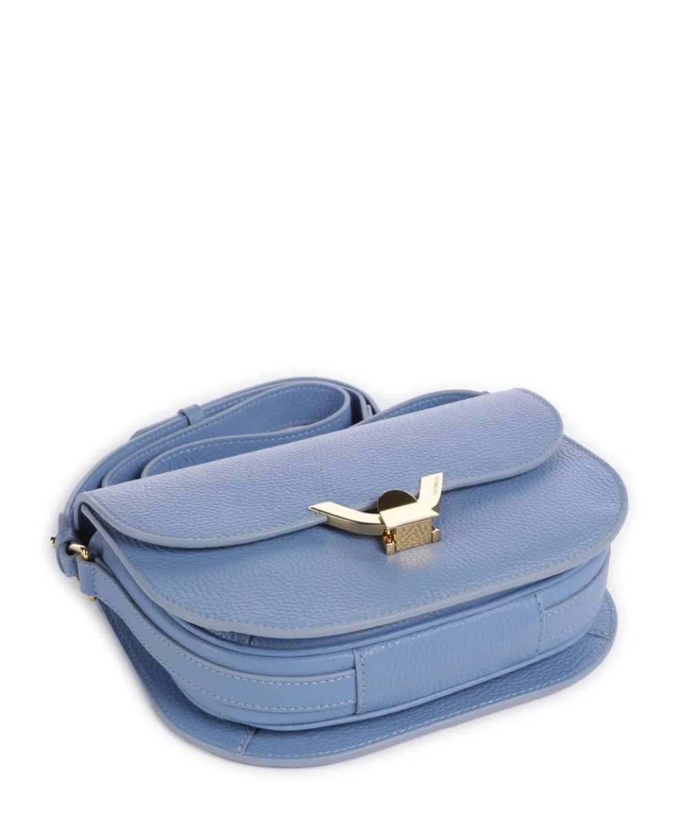 Dew Umhängetasche genarbtes Leder blau