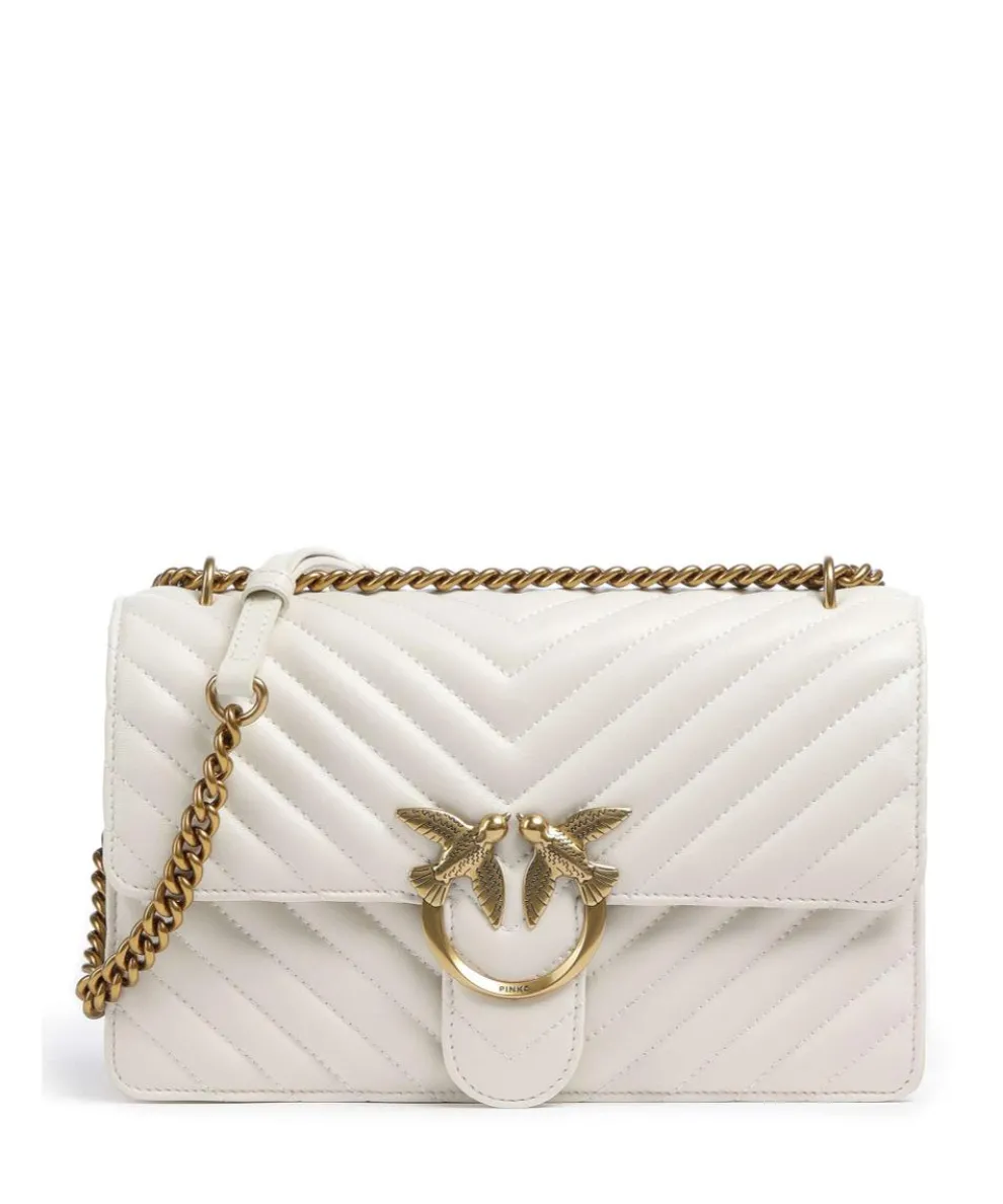 Love One Classic Schultertasche Schafsleder weiß