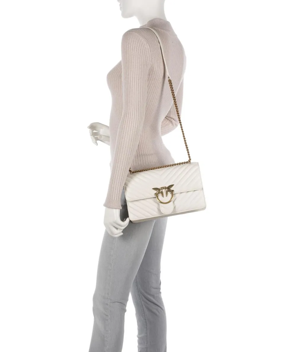 Love One Classic Schultertasche Schafsleder weiß