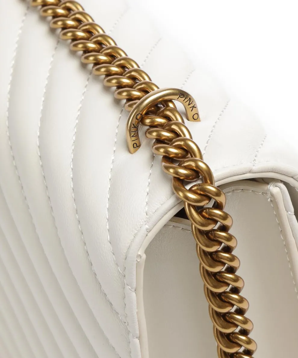 Love One Classic Schultertasche Schafsleder weiß