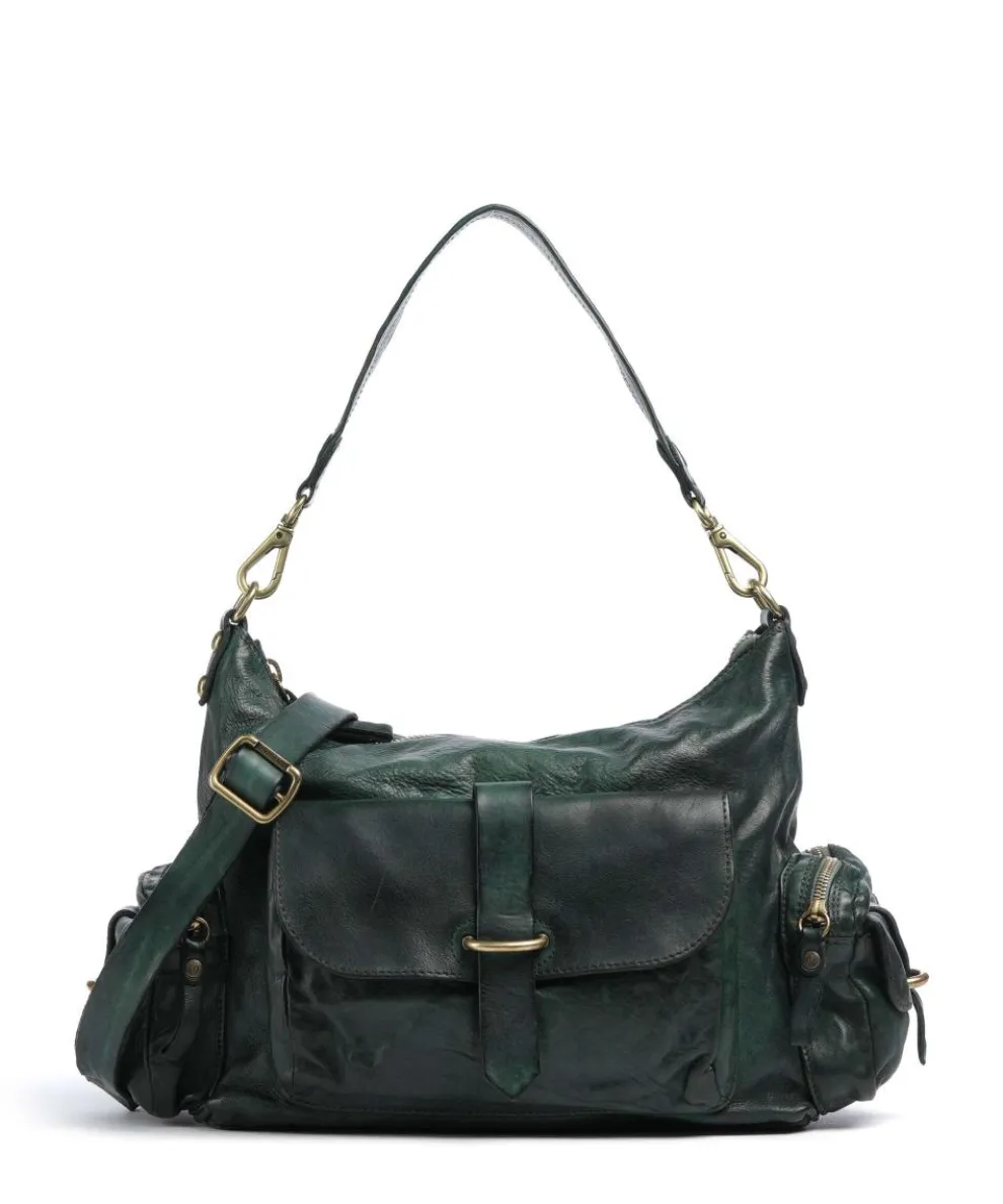 Beuteltasche genarbtes Rindsleder dunkelgrün