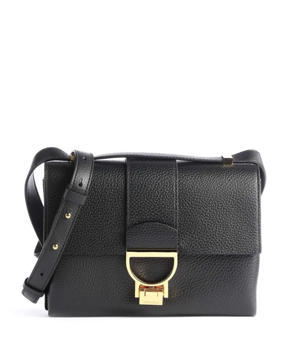 Arlettis Schultertasche genarbtes Leder schwarz