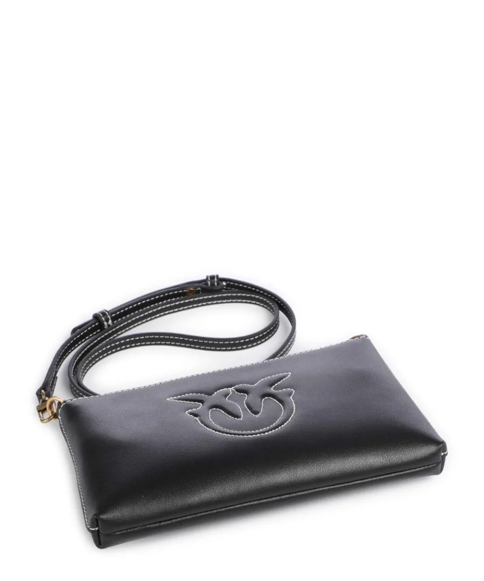 Flat Mini Umhängetasche fein genarbtes Kalbsleder schwarz