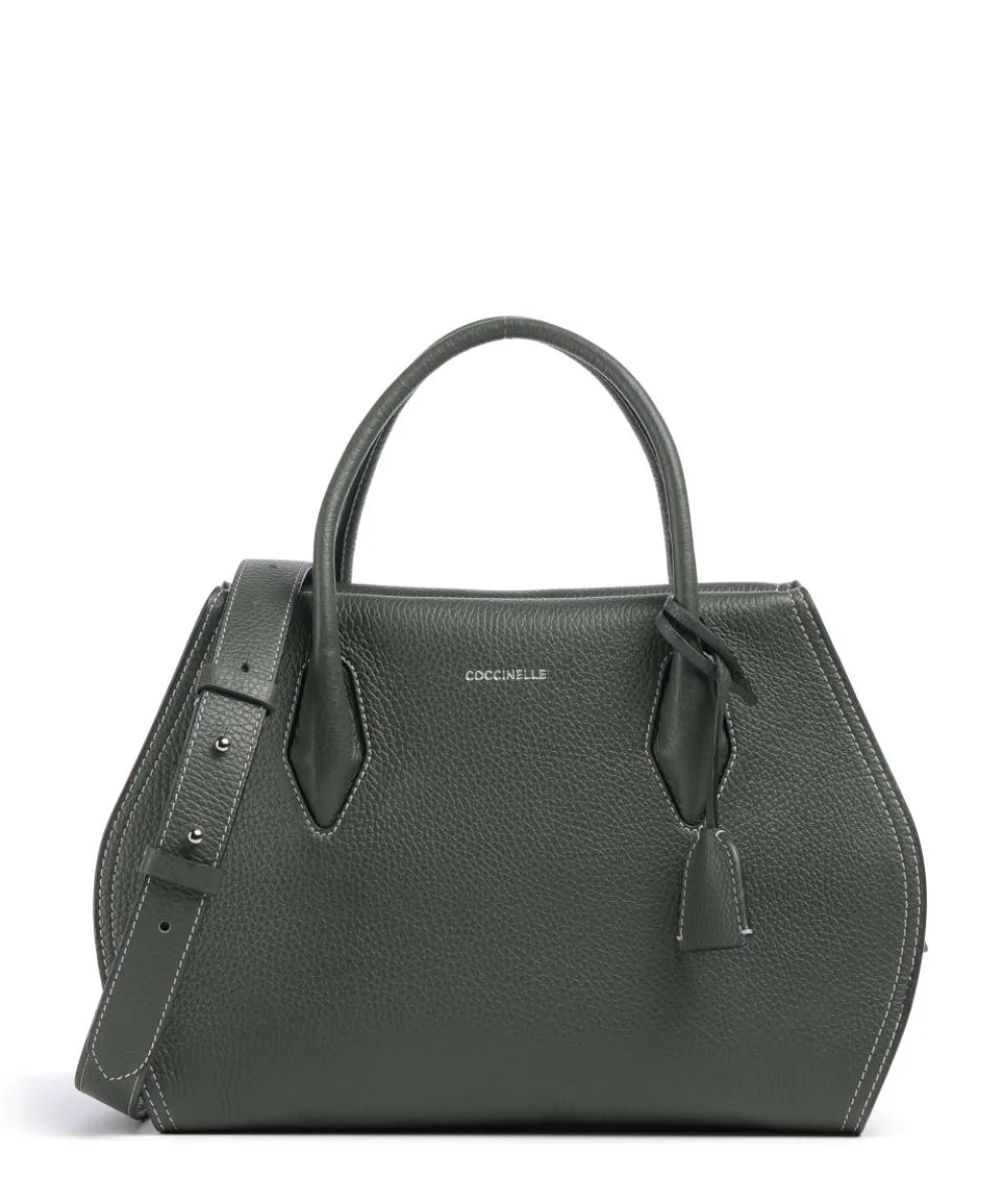 Lord Handtasche genarbtes Leder khaki