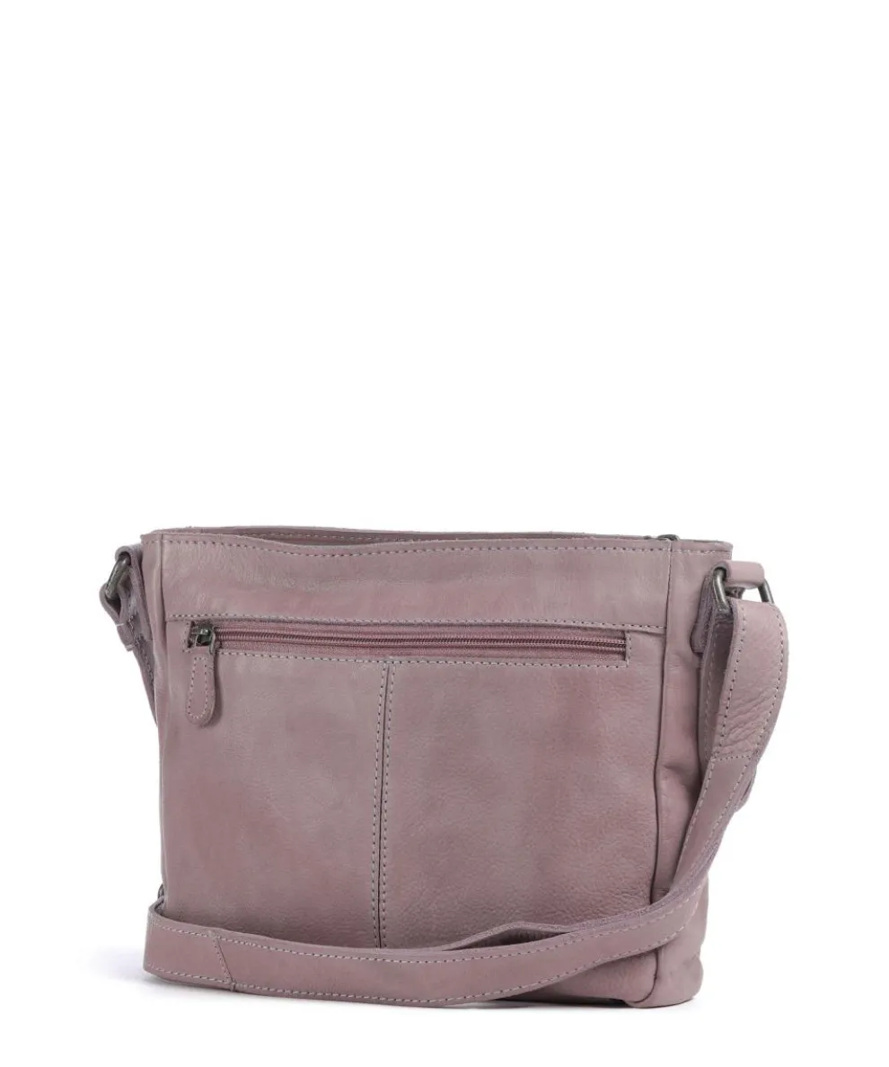 Washed Waxed Cow Aston Umhängetasche genarbtes Rindsleder lavendel