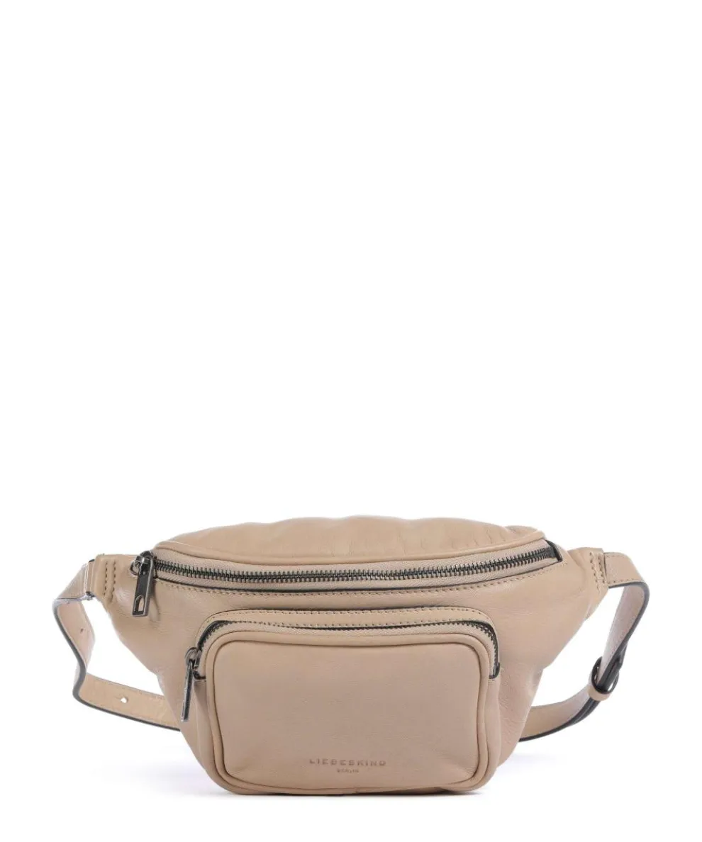 Lila Sheep Natural M Gürteltasche Schafsleder beige