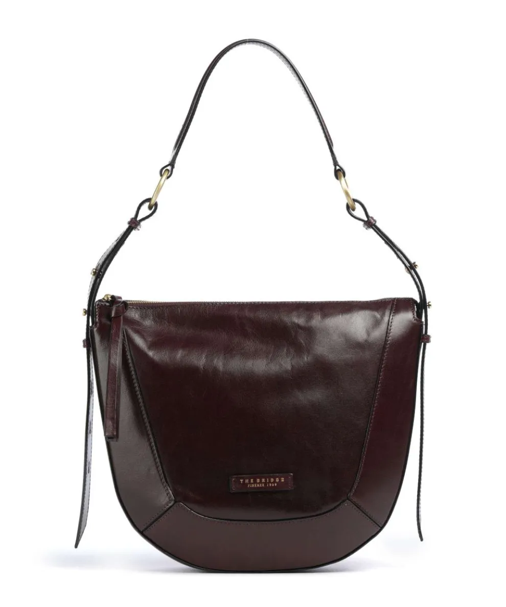 Fedora Schultertasche fein genarbtes Rindsleder mahagoni