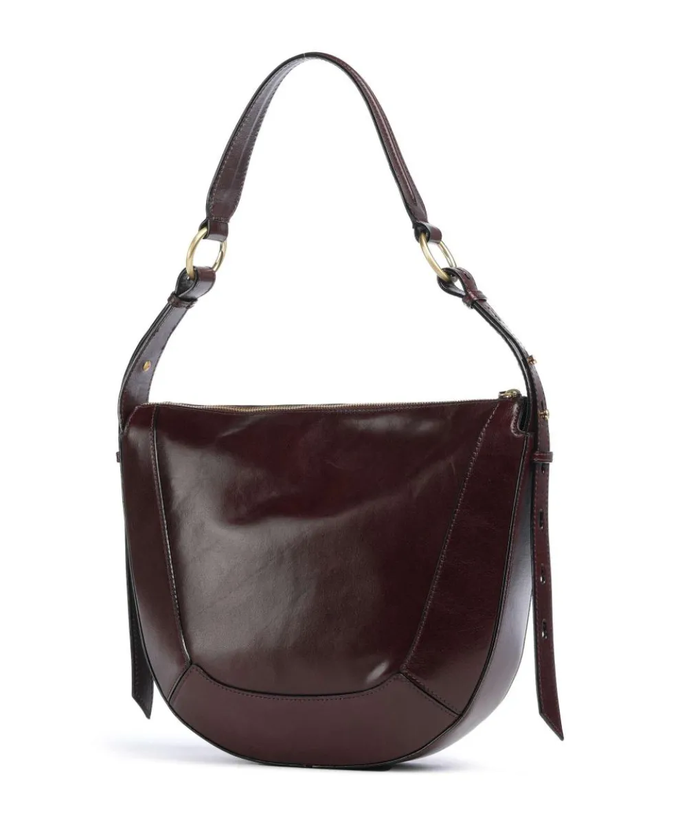 Fedora Schultertasche fein genarbtes Rindsleder mahagoni