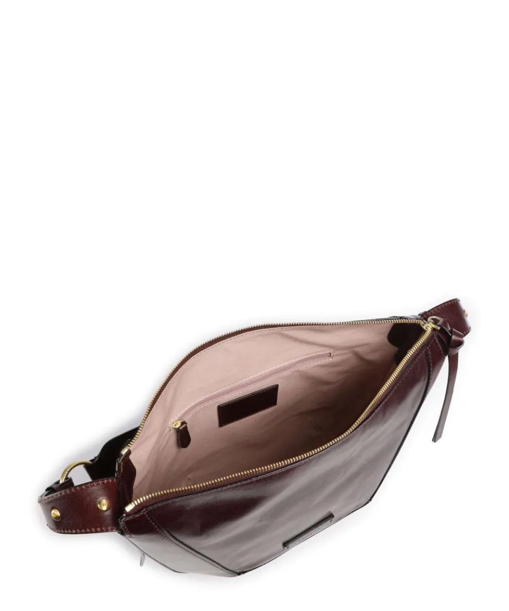 Fedora Schultertasche fein genarbtes Rindsleder mahagoni