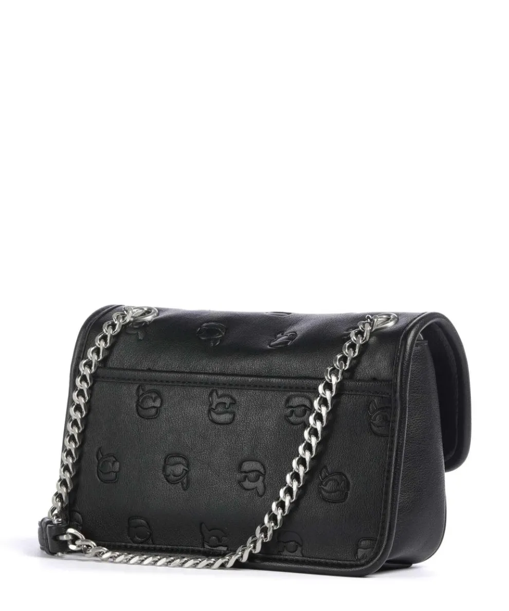 K/Ikon Monogram Schultertasche Lederimitat schwarz