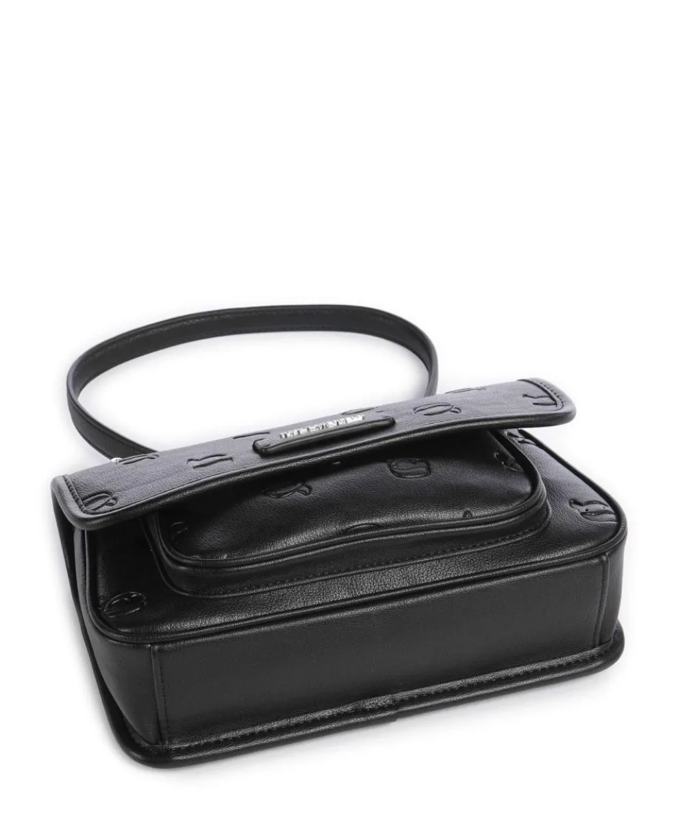 K/Ikon Monogram Schultertasche Lederimitat schwarz