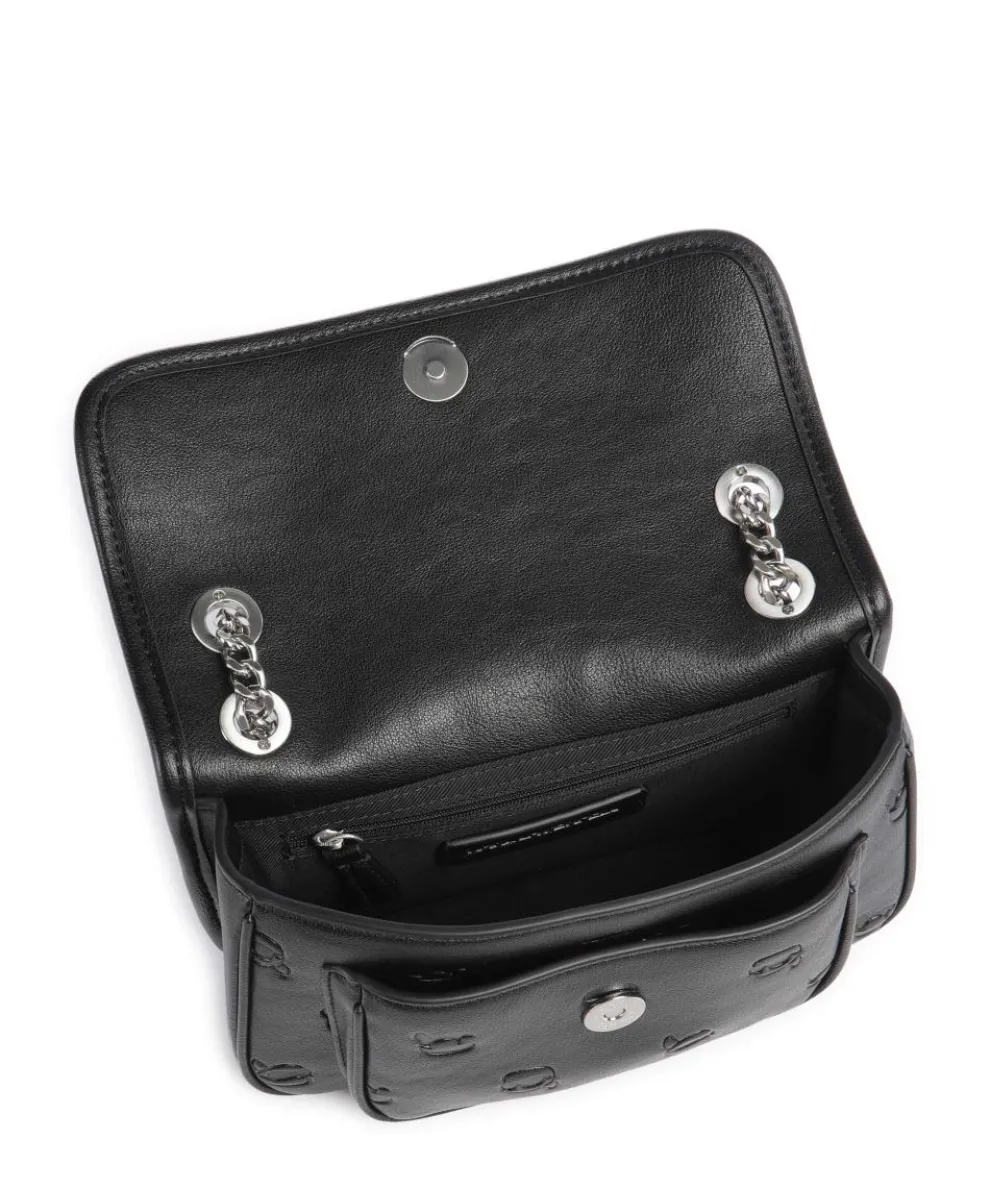 K/Ikon Monogram Schultertasche Lederimitat schwarz