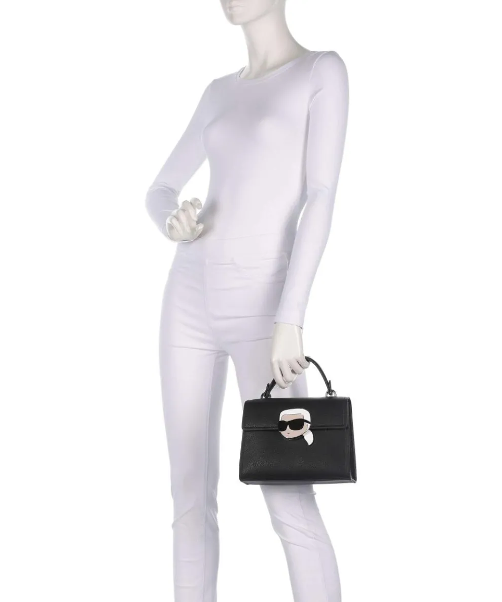 K/Ikon Handtasche Lederimitat schwarz