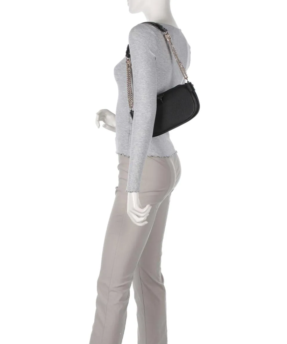 Fedora Schultertasche Lederimitat schwarz