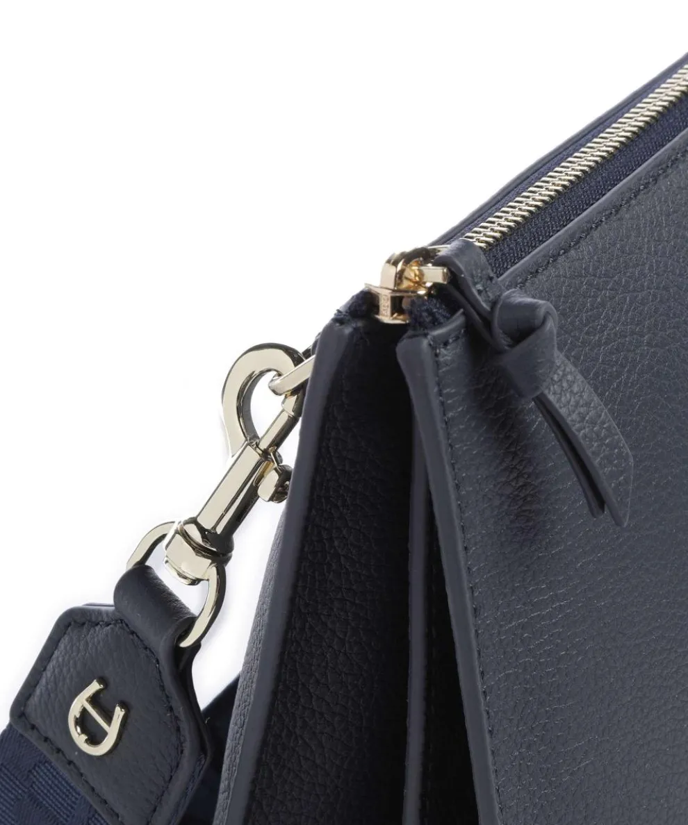 Zita Umhängetasche genarbtes Rindsleder dunkelblau