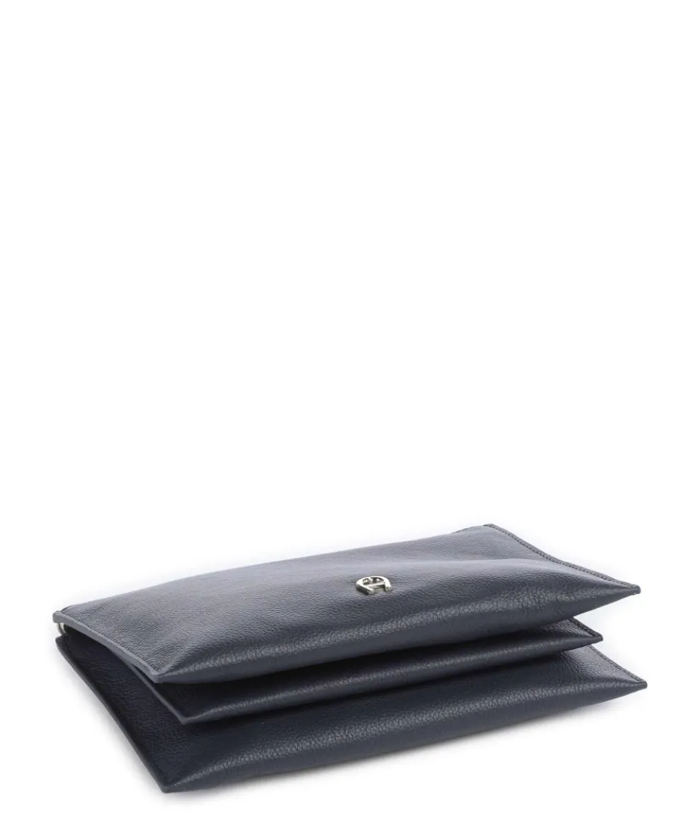 Zita Umhängetasche genarbtes Rindsleder dunkelblau