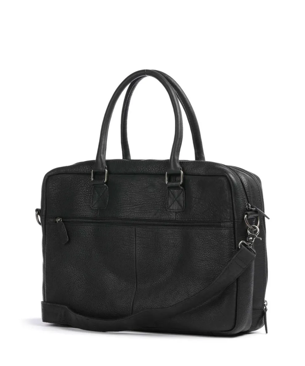 Antique Avery Aktentasche 15″ genarbtes Leder schwarz