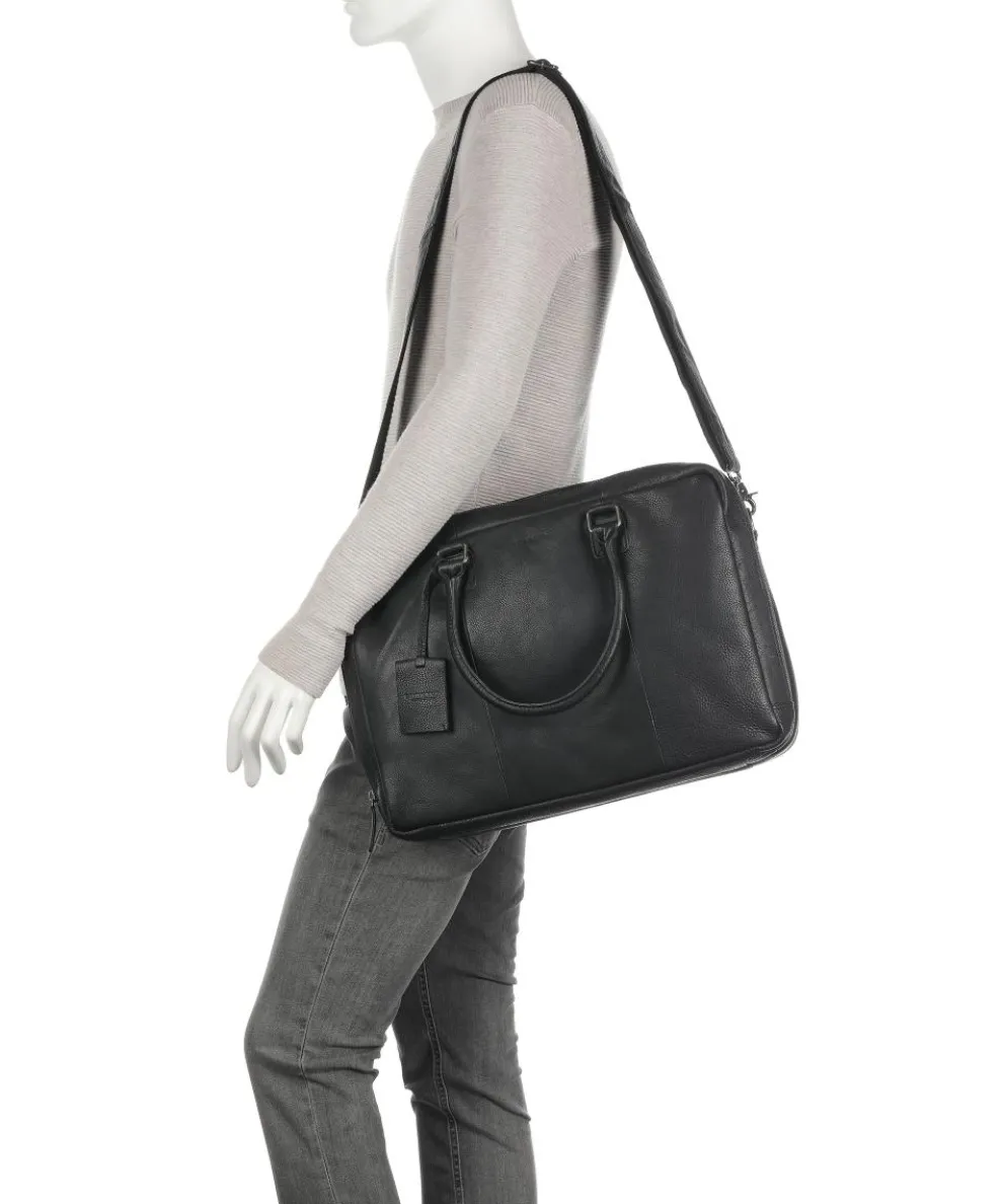 Antique Avery Aktentasche 15″ genarbtes Leder schwarz