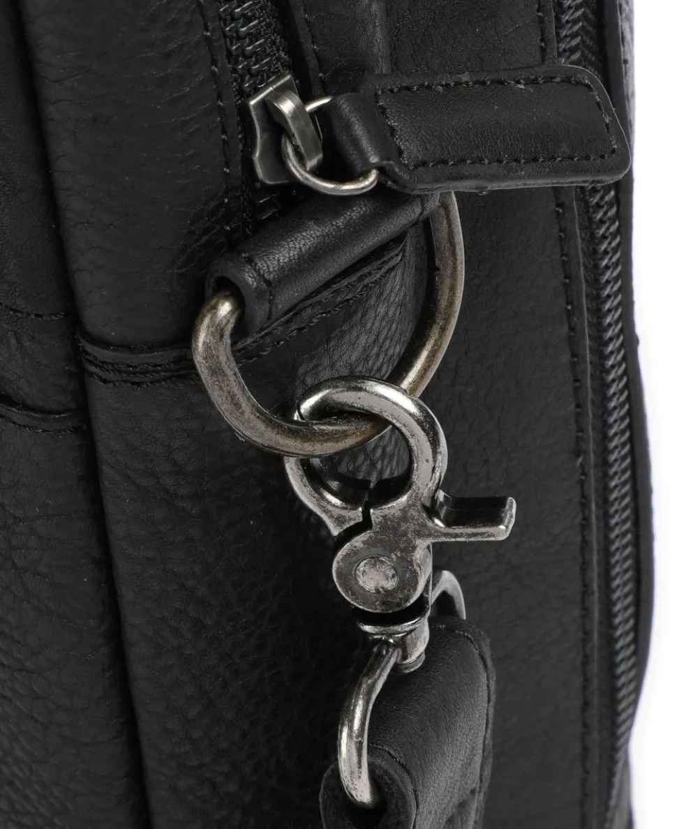 Antique Avery Aktentasche 15″ genarbtes Leder schwarz