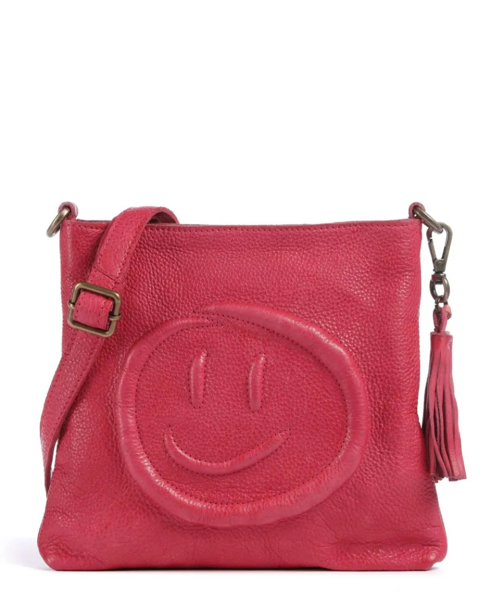 Lachnerstrasse 4 Umhängetasche genarbtes Rindsleder pink