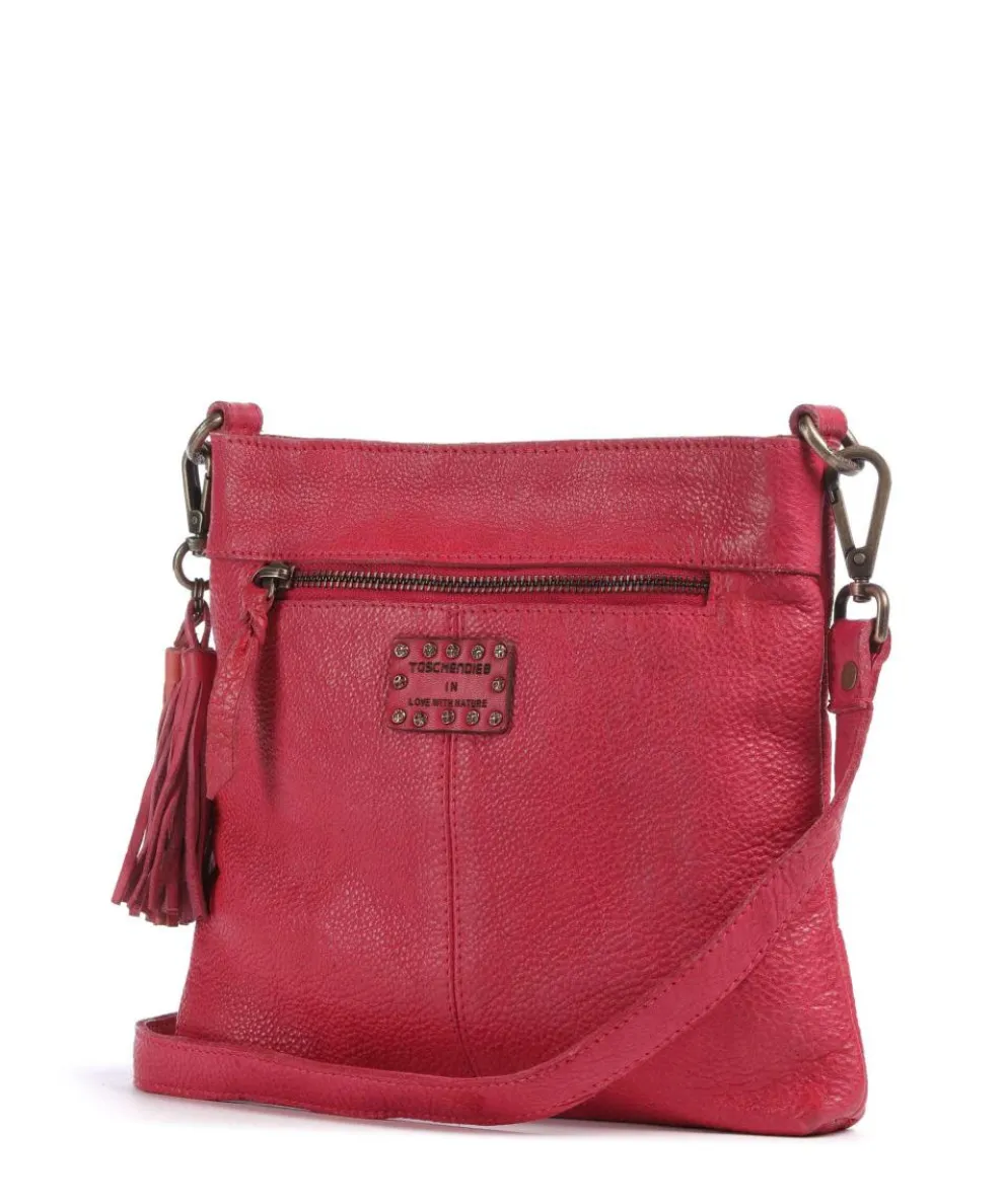 Lachnerstrasse 4 Umhängetasche genarbtes Rindsleder pink