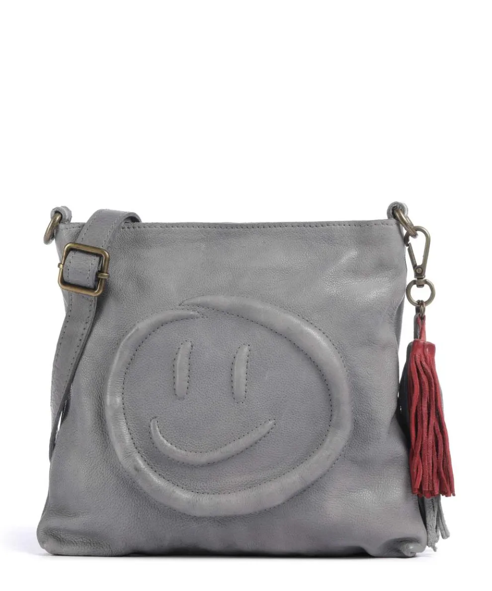 Lachnerstrasse 4 Umhängetasche genarbtes Rindsleder grau