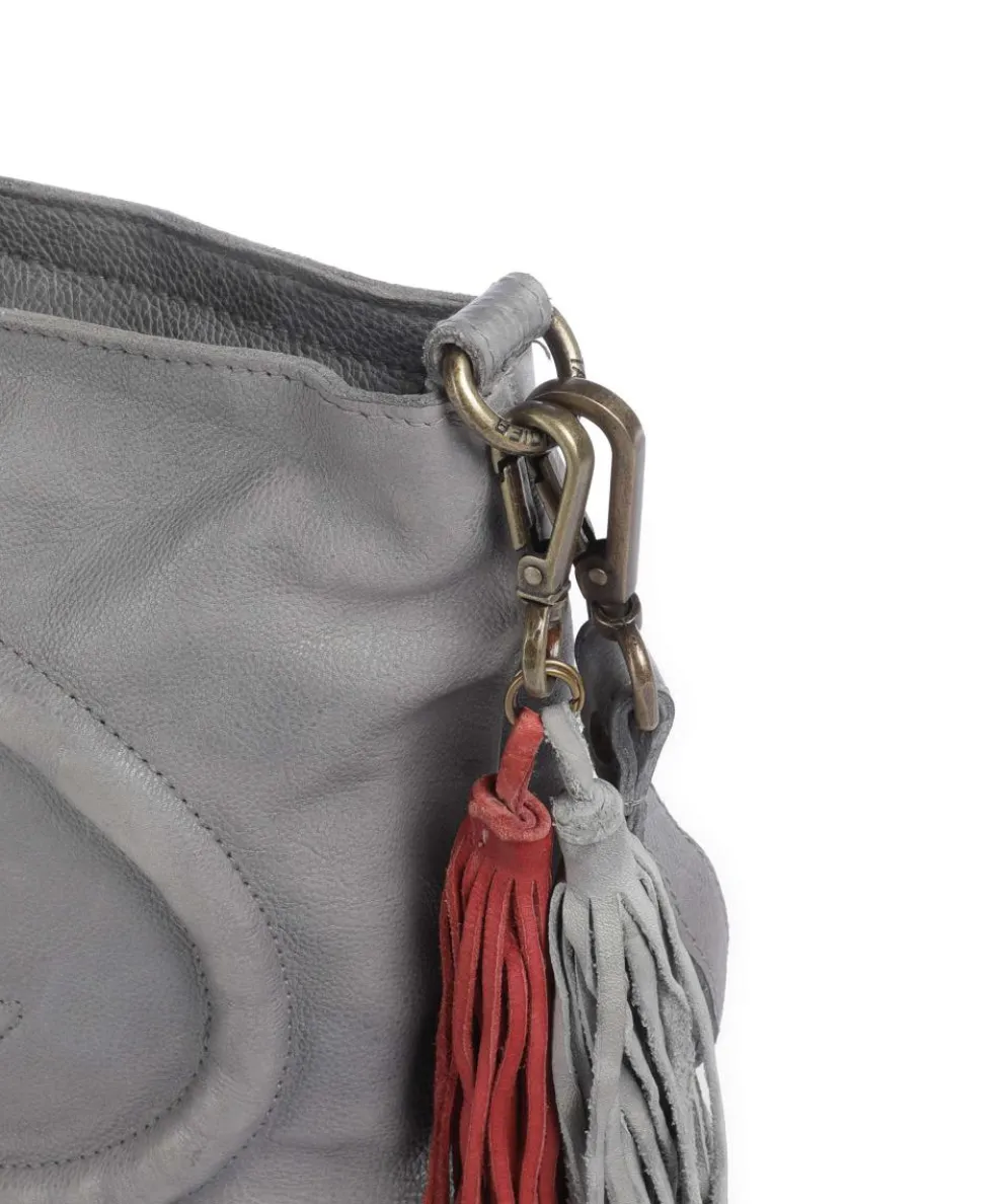 Lachnerstrasse 4 Umhängetasche genarbtes Rindsleder grau