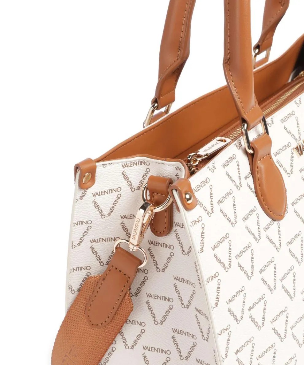 Lady Re Handtasche Lederimitat weiß/braun