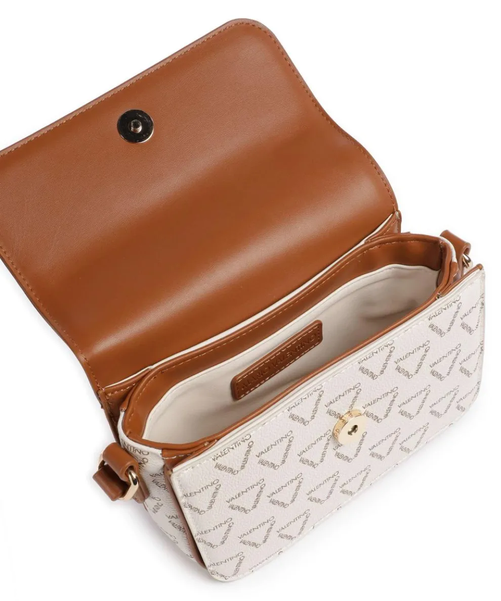 Lady Re Umhängetasche Lederimitat weiß/braun