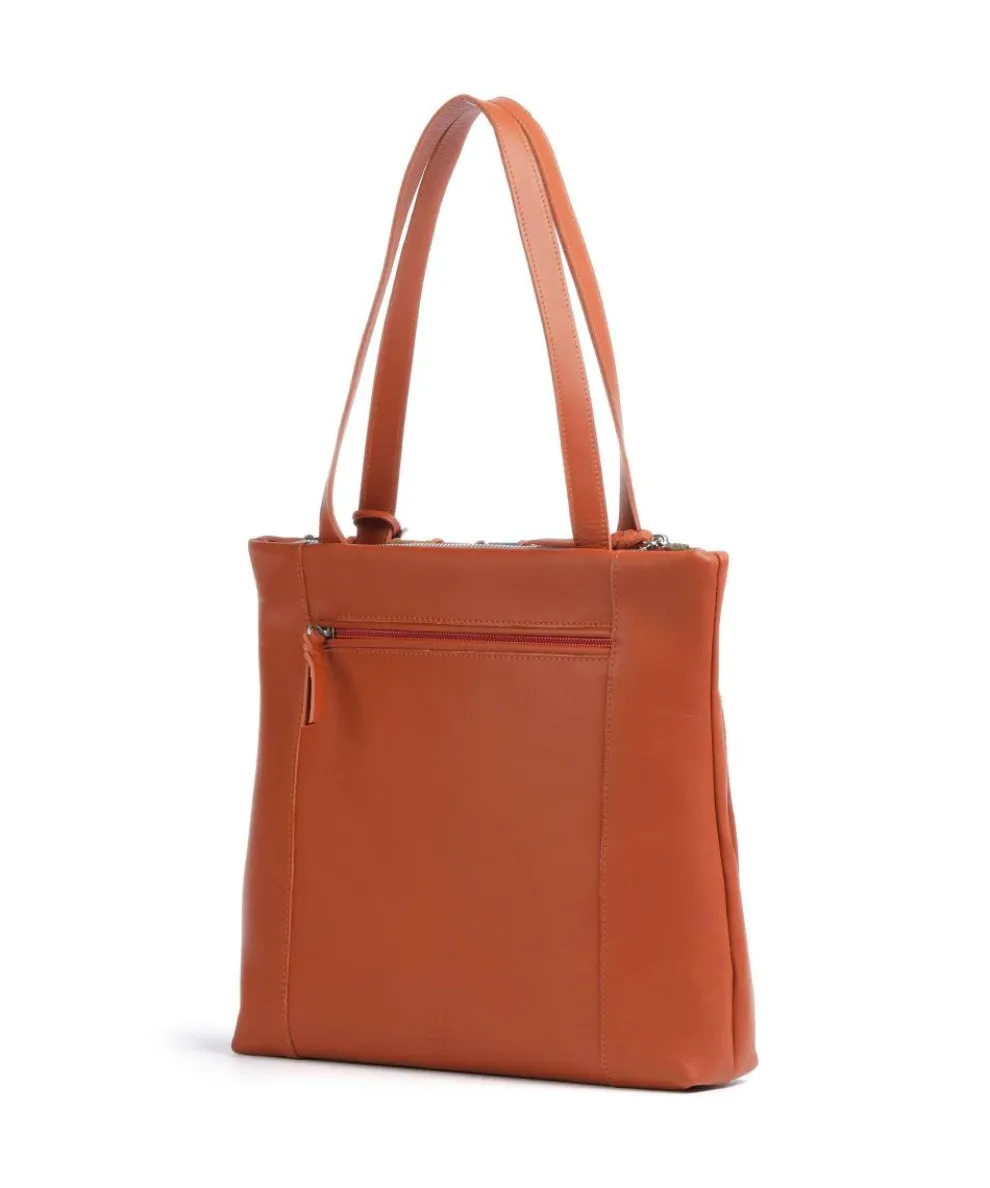 Laguna Shopper Nappaleder, Veloursleder terrakotta