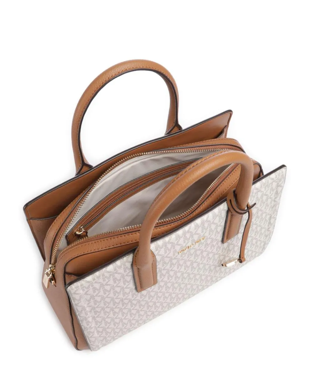 Laila Handtasche Canvas elfenbein/braun