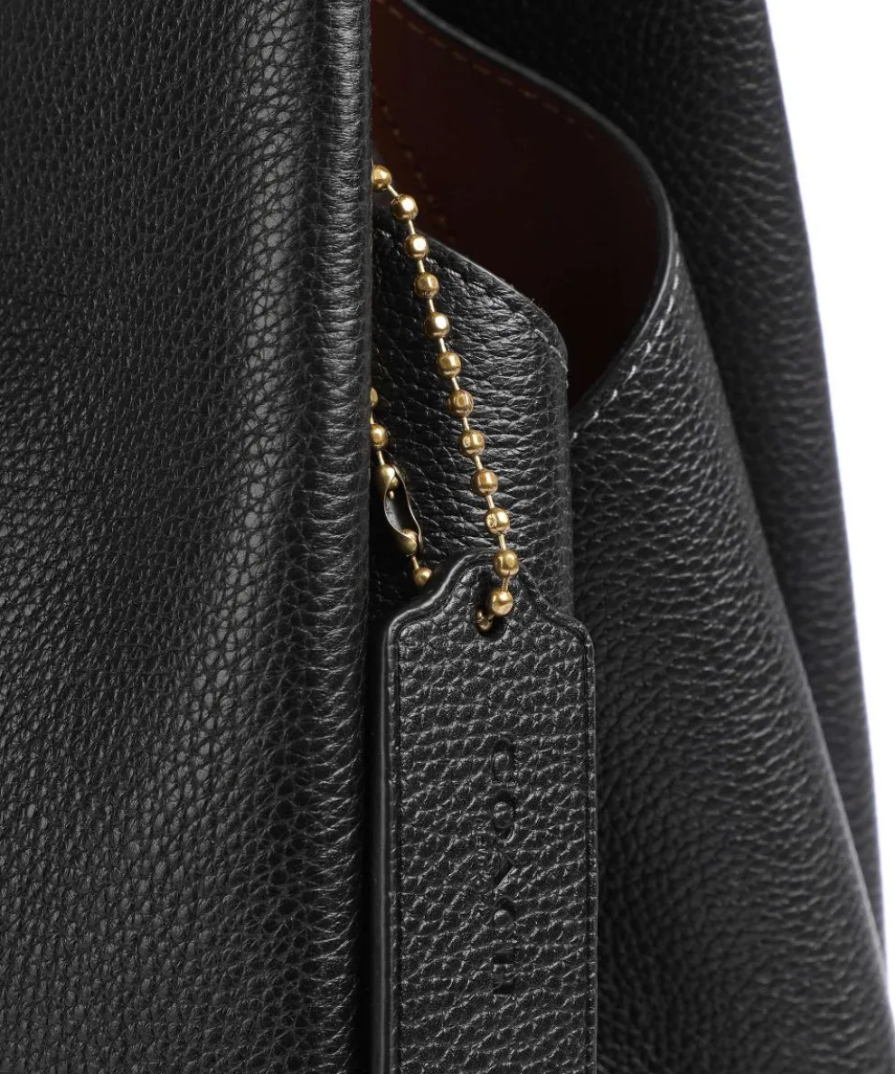 Lana Beuteltasche genarbtes Leder schwarz