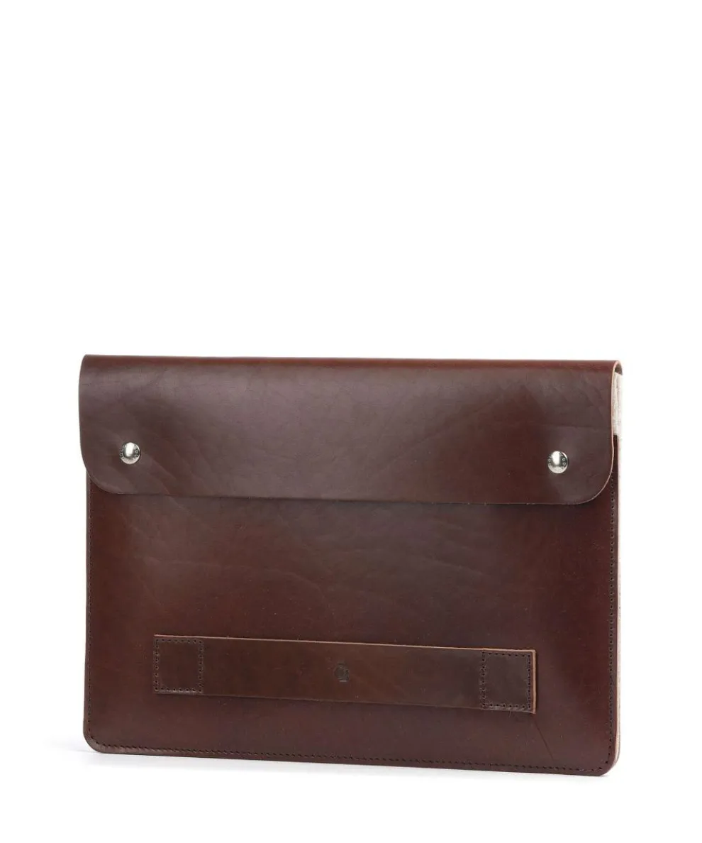 Laptophülle 13″ fein genarbtes Rindsleder dunkelbraun