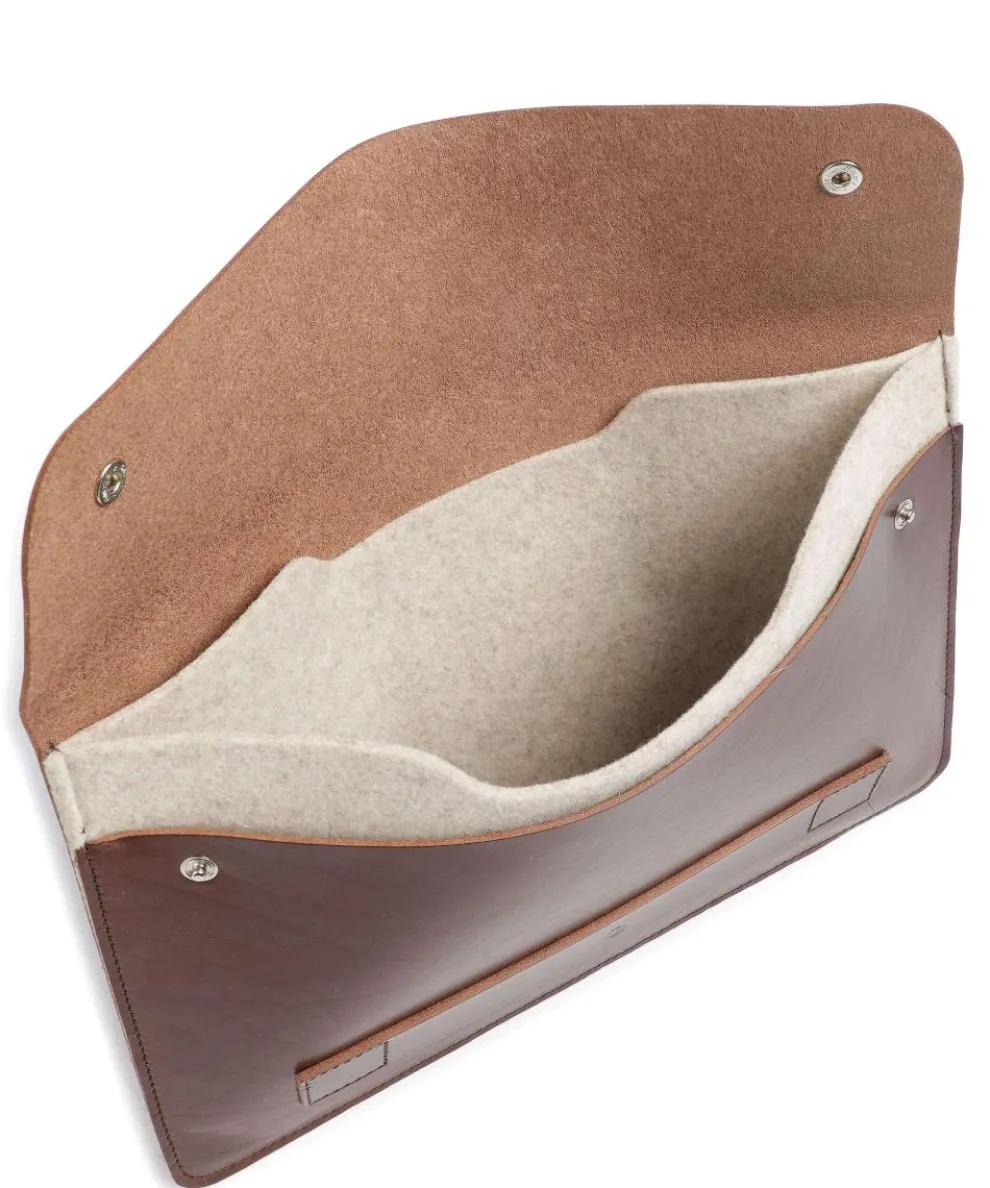 Laptophülle 13″ fein genarbtes Rindsleder dunkelbraun