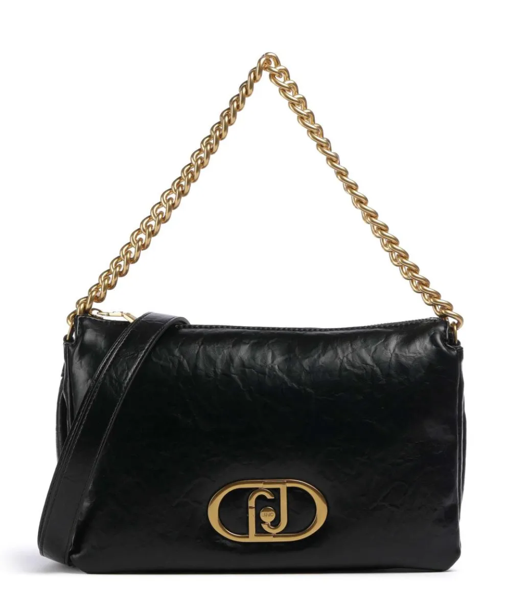 Lapuffy Schultertasche Lederimitat schwarz