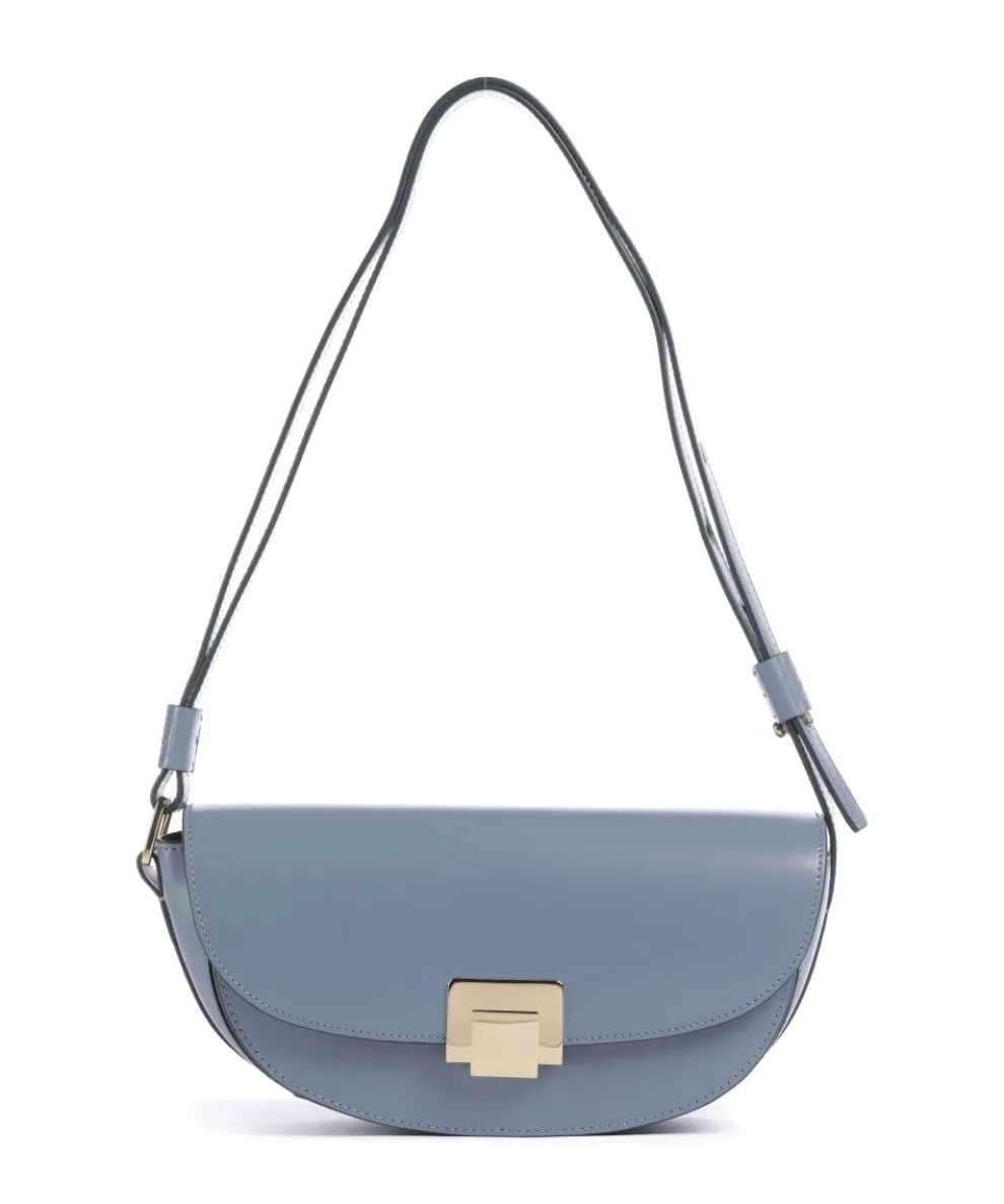 Toa Schultertasche fein genarbtes Kalbsleder blaugrau