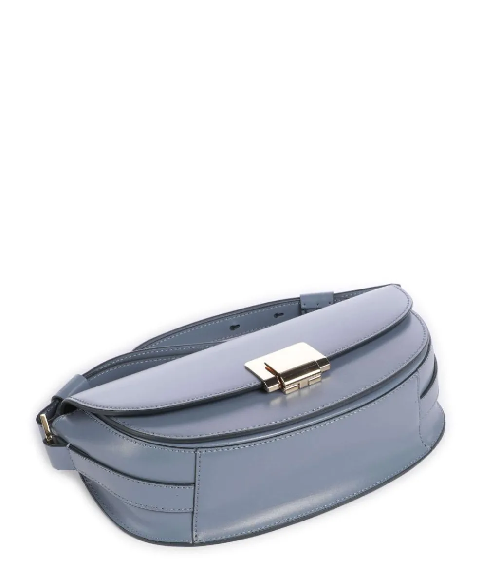 Toa Schultertasche fein genarbtes Kalbsleder blaugrau