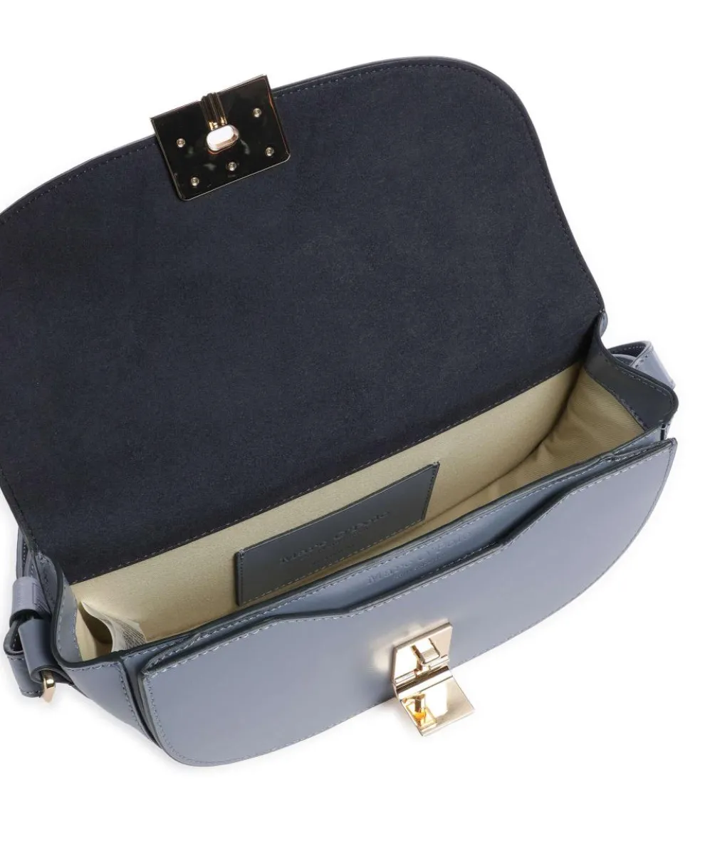 Toa Schultertasche fein genarbtes Kalbsleder blaugrau