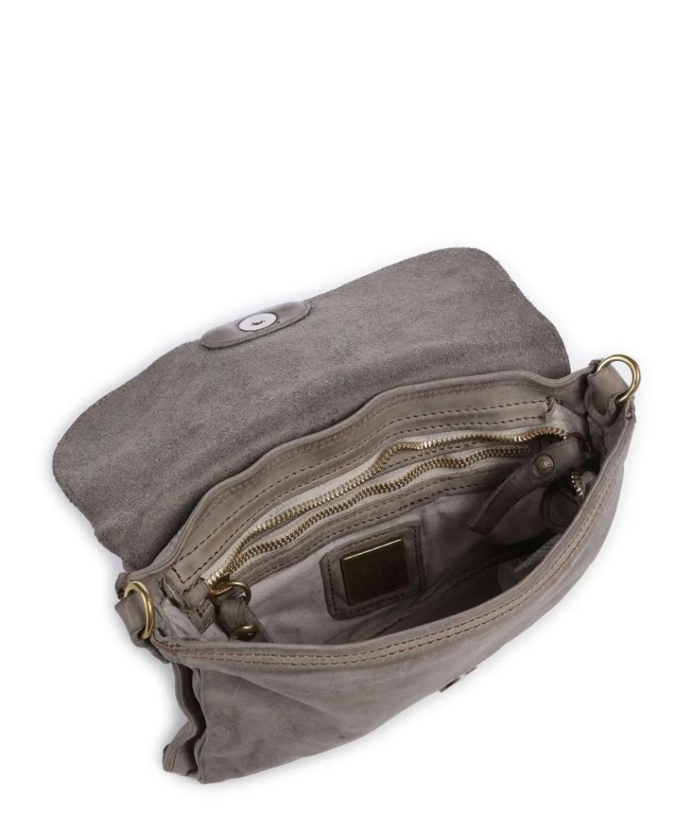 Umhängetasche fein genarbtes Rindsleder grau