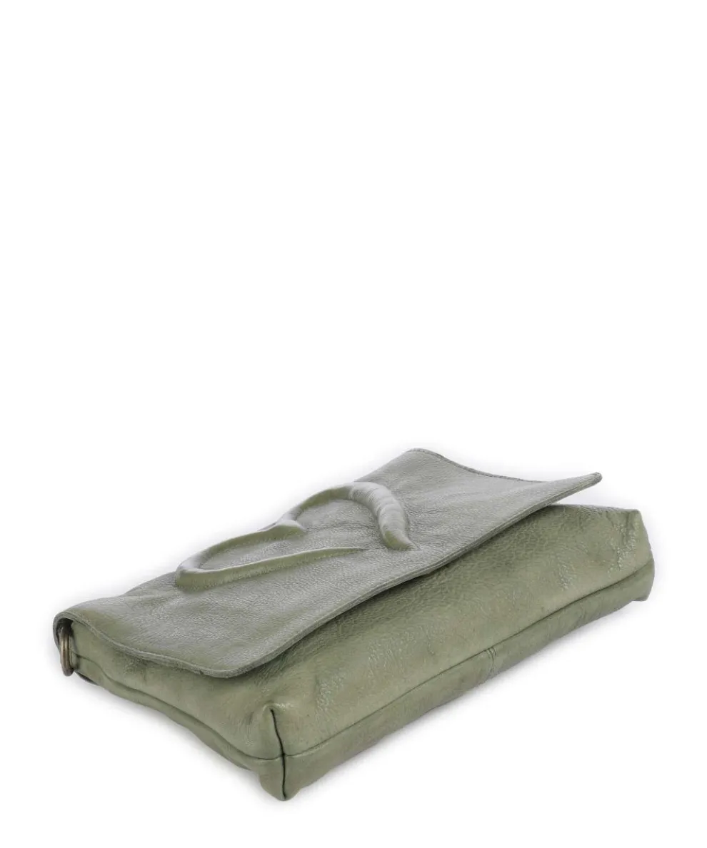 Herzweg 3 Umhängetasche genarbtes Leder grün