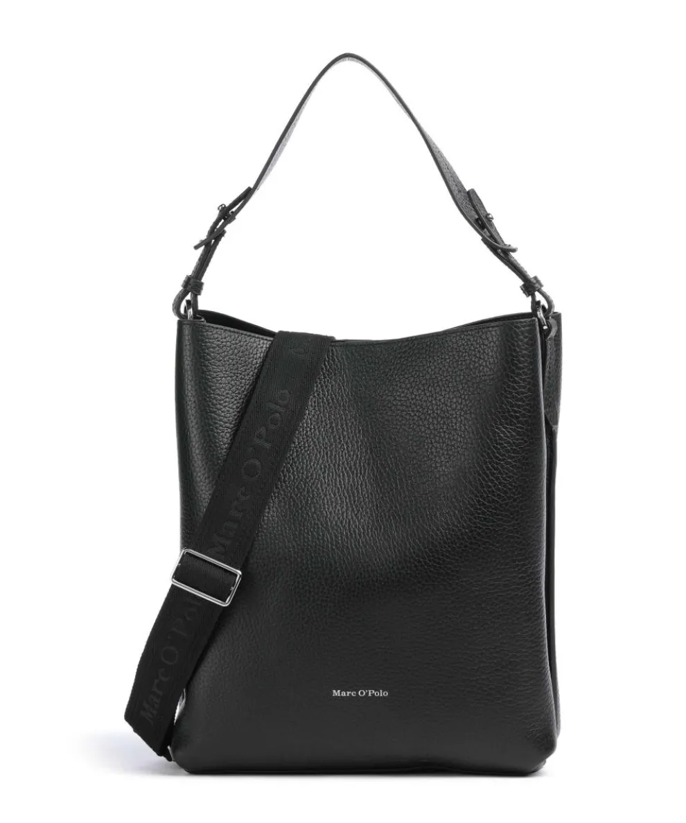 Brinja M Beuteltasche genarbtes Rindsleder schwarz