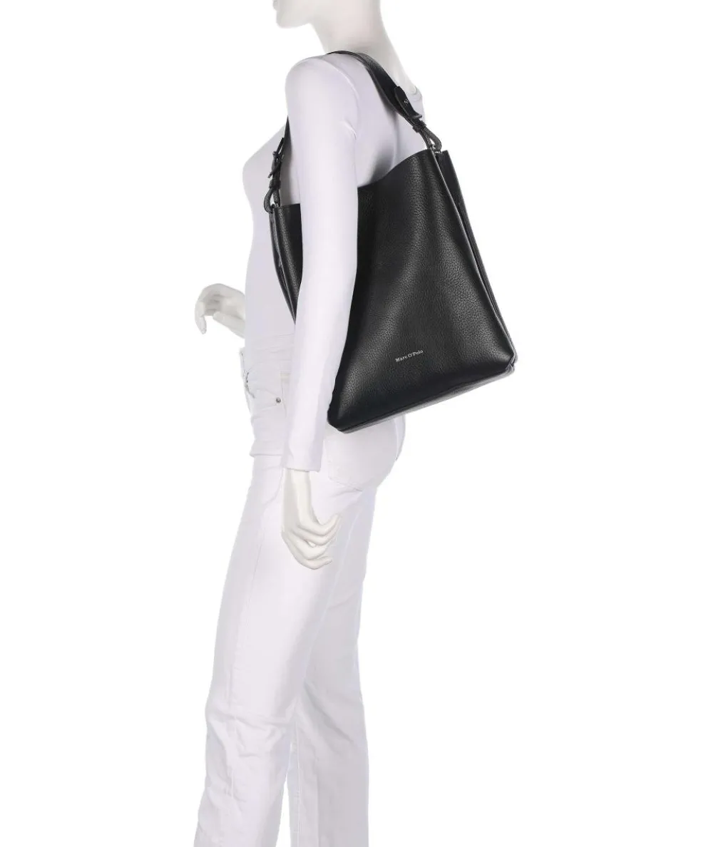 Brinja M Beuteltasche genarbtes Rindsleder schwarz