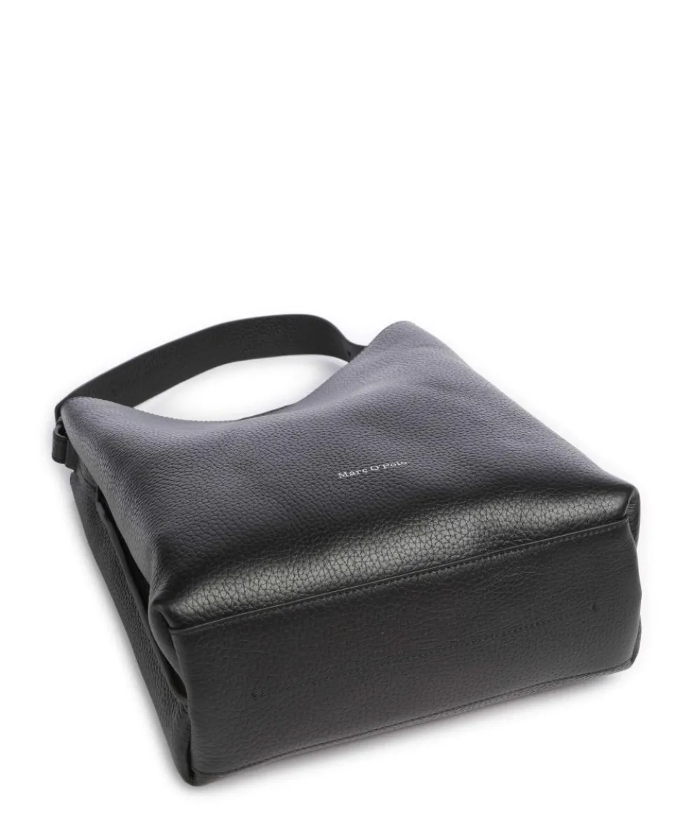 Brinja M Beuteltasche genarbtes Rindsleder schwarz