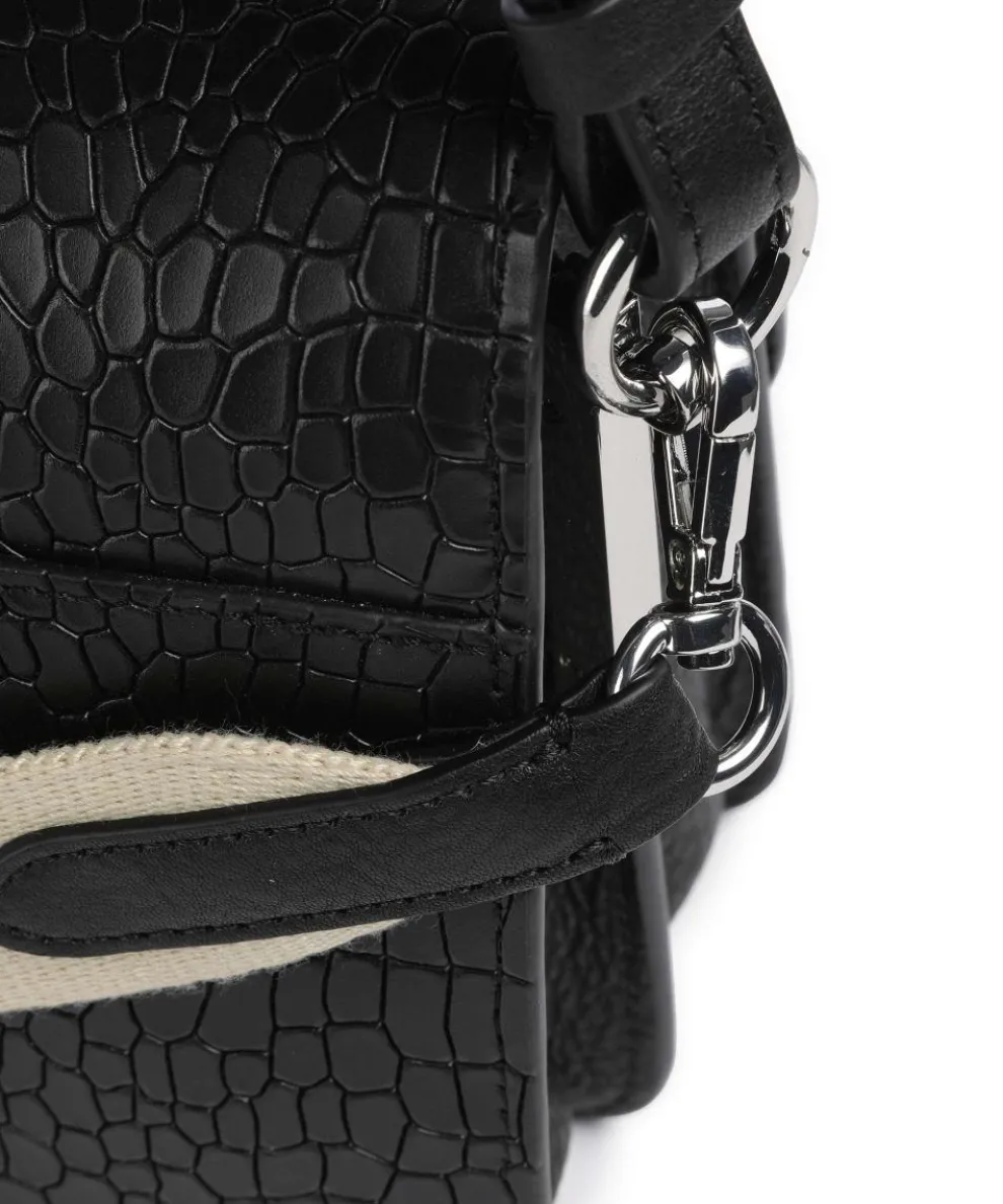 Leather Lane Schultertasche geprägtes Rindsleder schwarz