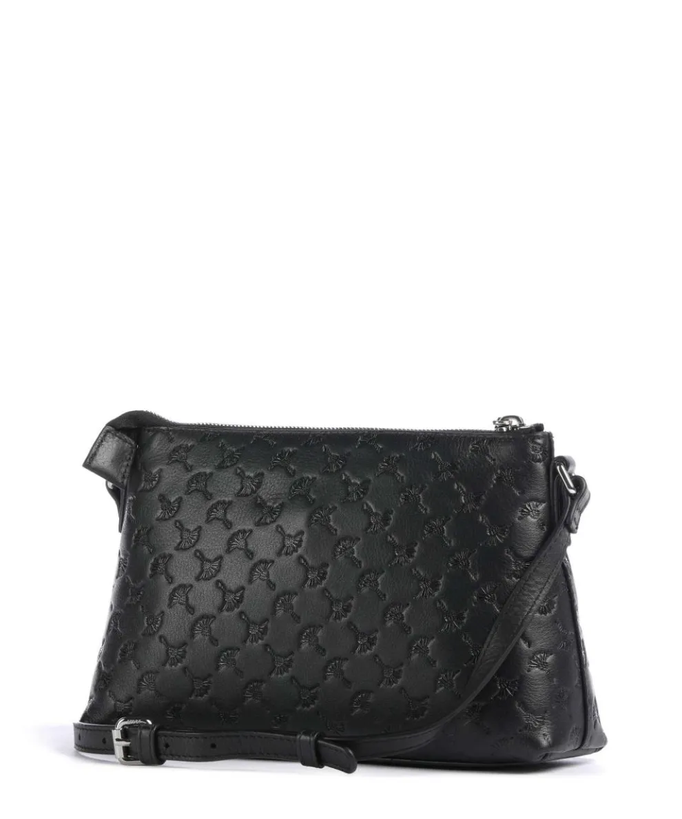 Leggero Stampa Karlie Umhängetasche geprägtes Kalbsleder schwarz