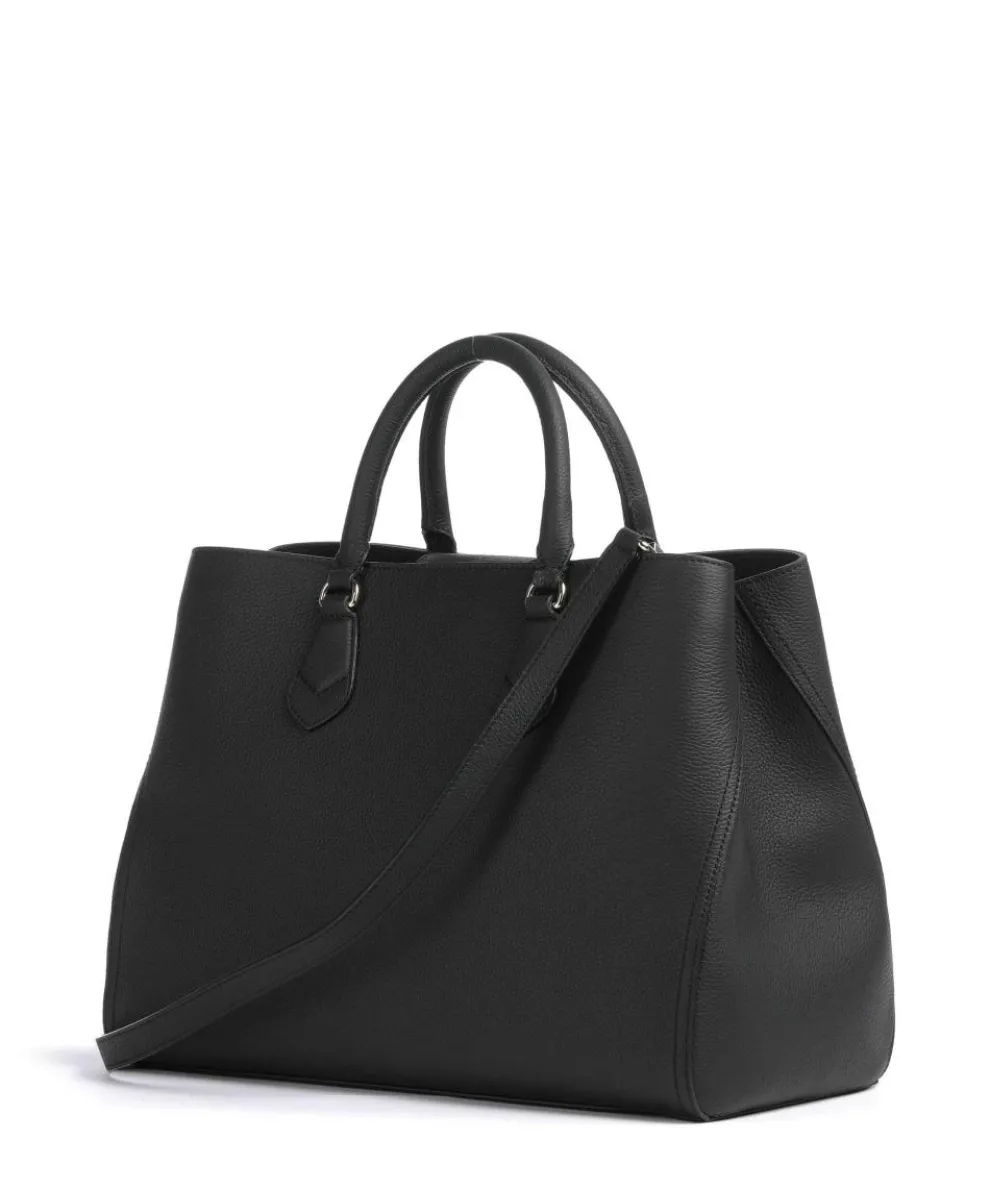 Lenah Handtasche 13″ genarbtes Rindsleder schwarz