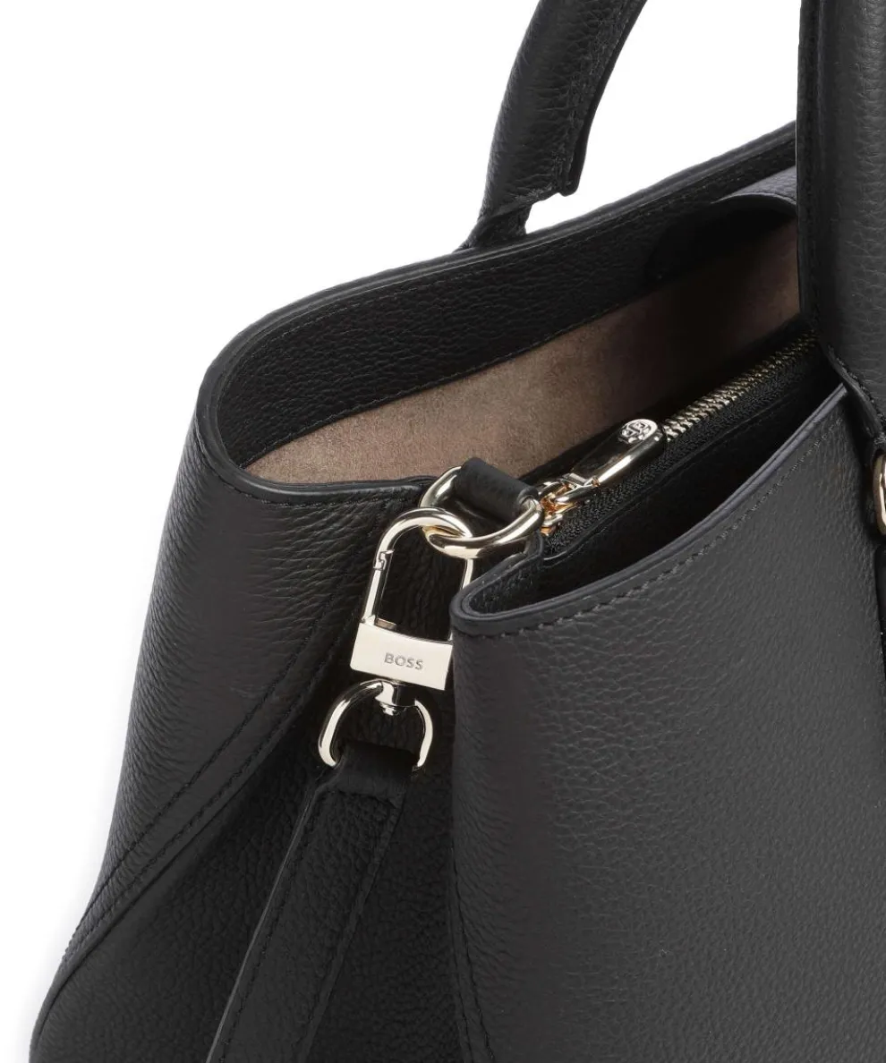 Lenah Handtasche 13″ genarbtes Rindsleder schwarz