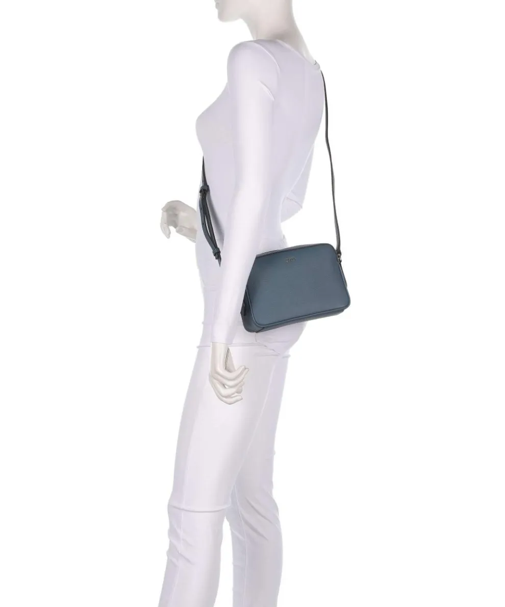 Lenah Umhängetasche genarbtes Rindsleder blaugrau