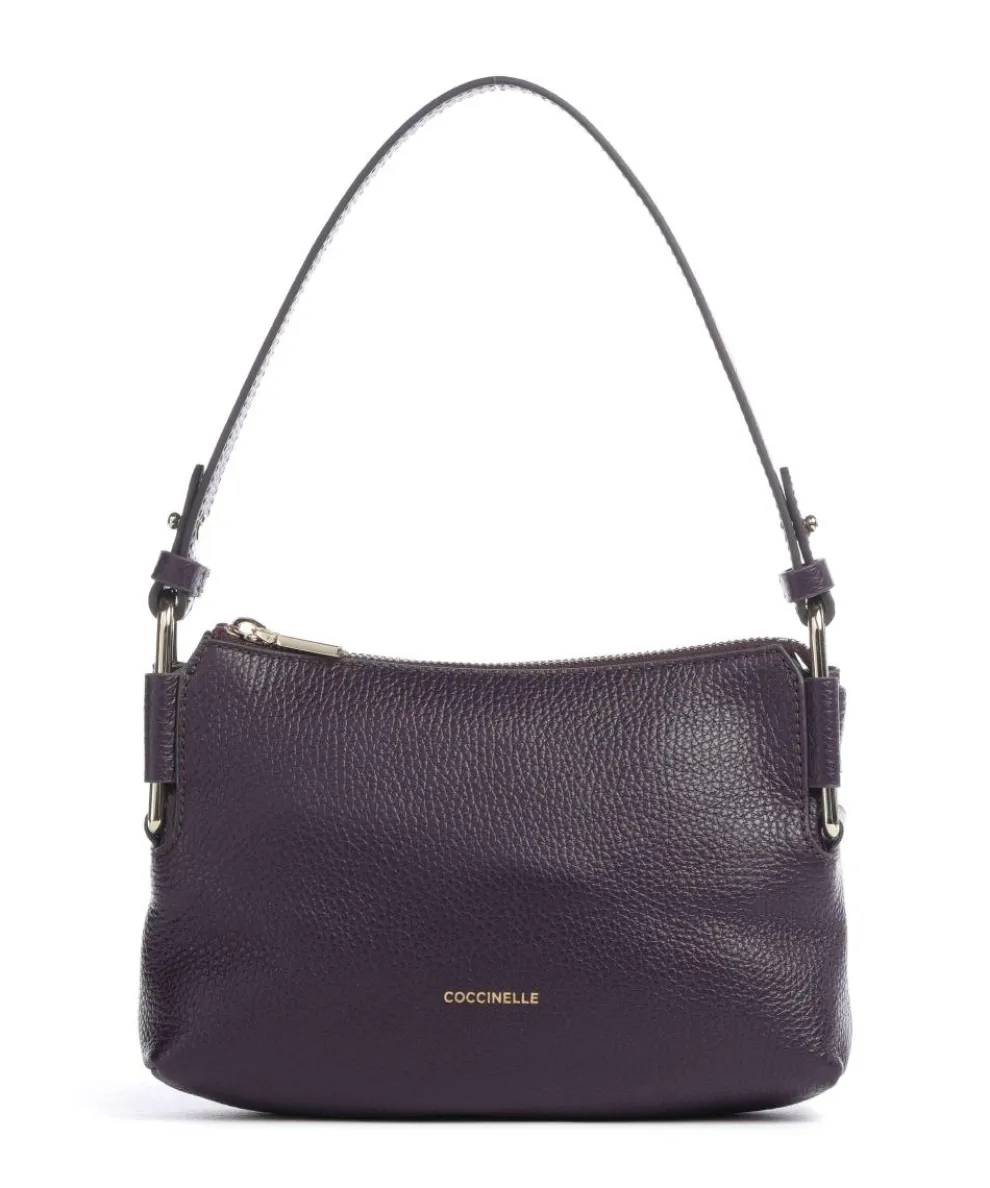 Rebekka Schultertasche genarbtes Rindsleder pflaume